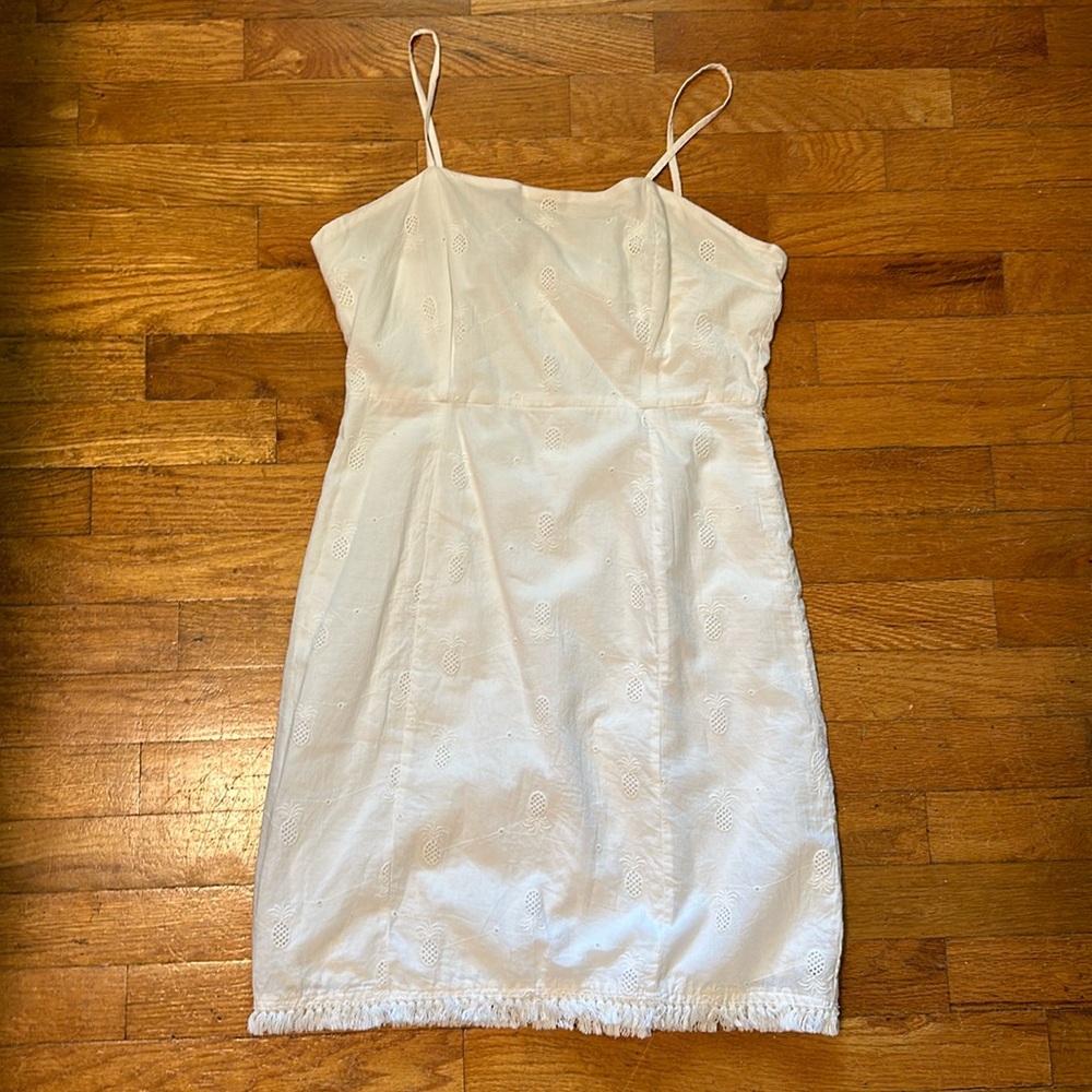 Japna white, pineapple design, mini dress size medium